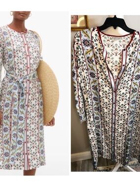 D'Ascoli Silk Shirtdress Button down
Small S Floral stripes